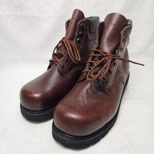 Lehigh Steel Safety Toe Leather Work Boots Aquatred Brown Men's Size US 9D